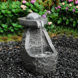 Градина гранит малък фонтан вода фонтан