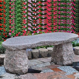 tamaño tallada banco de piedra de granito de encargo para la decoración del parque