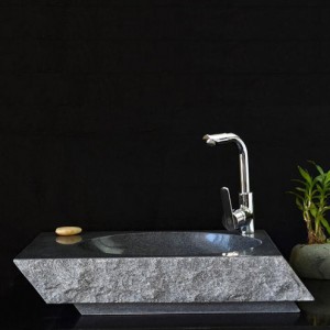 Round granite stone bathroom sink