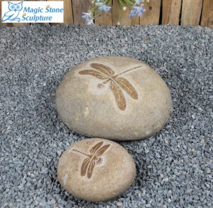 Natural stone carved butterfly figurines