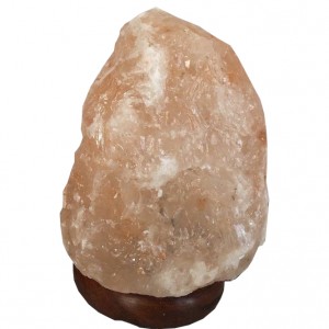 Hand Crafted Natural Himalayan 7″ to 8”, 6-8 lbs Salt Lamp On Wooden Base