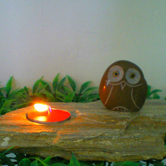 Factory supplied Cobblestone Paving Stones -
 Chinese stone owl cheap small candle holder carving for sale – Magic Stone