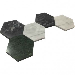 Green Marble Hexagon Stone Coasters – Polished Coasters