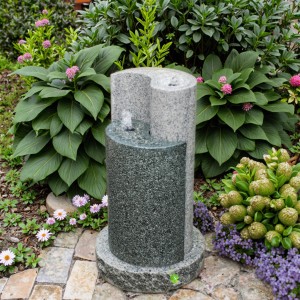 Modern Style Yingyang Granite Fountain Statue Outdoor Ornamentation for Garden or Park