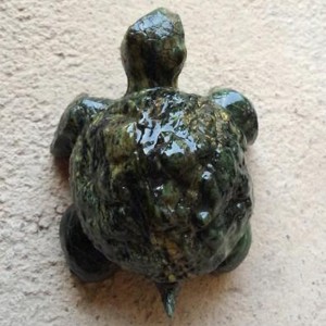 Hand carved stone turtle statue