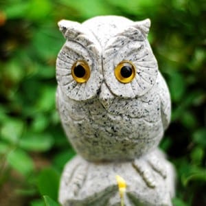 Decorative white owl figurines sculpture