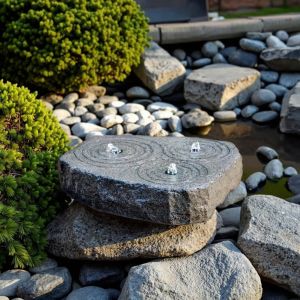 Hand Carved Polished Granite Water Fountain Outdoor Garden Decorative Feature for Courtyard Durable