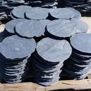 Natural Blue Slate Stone Circular Stepping Stones for Garden Pathway