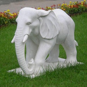 Life size marble stone elephant statue