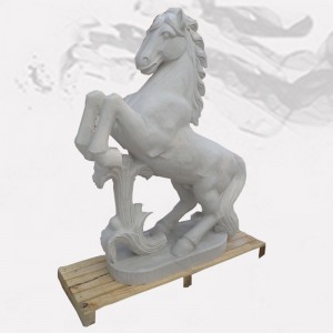 Life size marble running horse statue