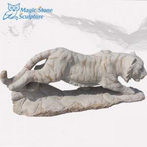 White marble stone tiger sculpture