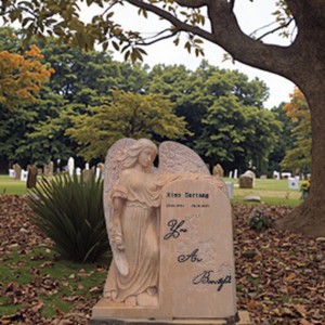 Modern Western Style Memorial Cemetery Granite Angel Tombstone