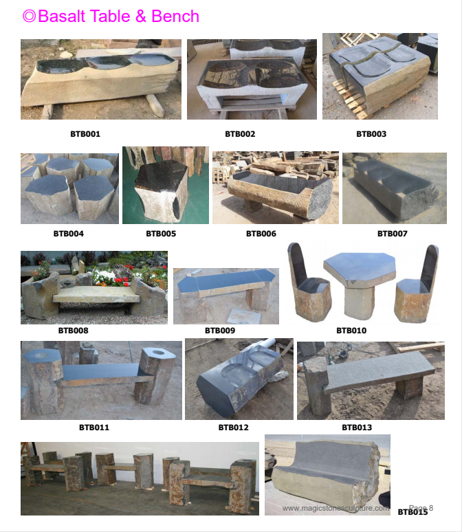 Basalt Table and Bench