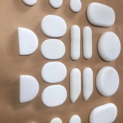 Manufacturer of Water Features For Gardens -
 White marble hot facial stones for massage in box – Magic Stone