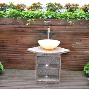 Natural marble stone pedestal sinks for bathroom usage