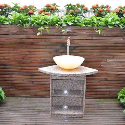 OEM Supply Stone Birdbath -
 Natural marble stone pedestal sinks for bathroom usage – Magic Stone