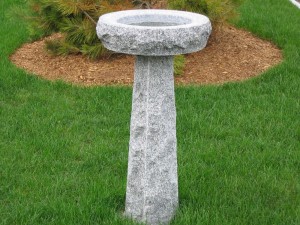white granite  bird bath