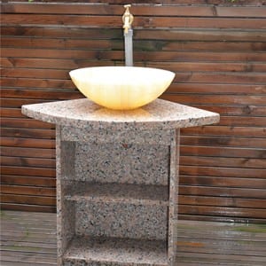 Natural marble stone pedestal sinks for bathroom usage