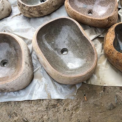 China OEM Stone Birdfeeder -
 River stone solid surface vessel sink – Magic Stone