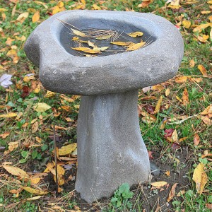 උයන අලංකරණය සඳහා ස්වභාවික ගල් birdbath