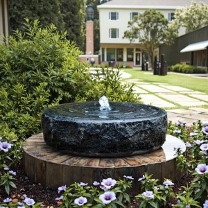Decorative Garden Water Fountain Hand Carved Granite Stone Ornament for Courtyard Outdoor