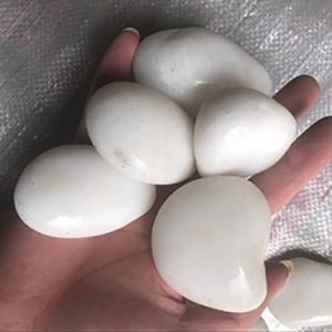 E bentšitsoeng White Pebble Stones, 1-2cm / 2-4cm / 3-5cm / 5-8cm