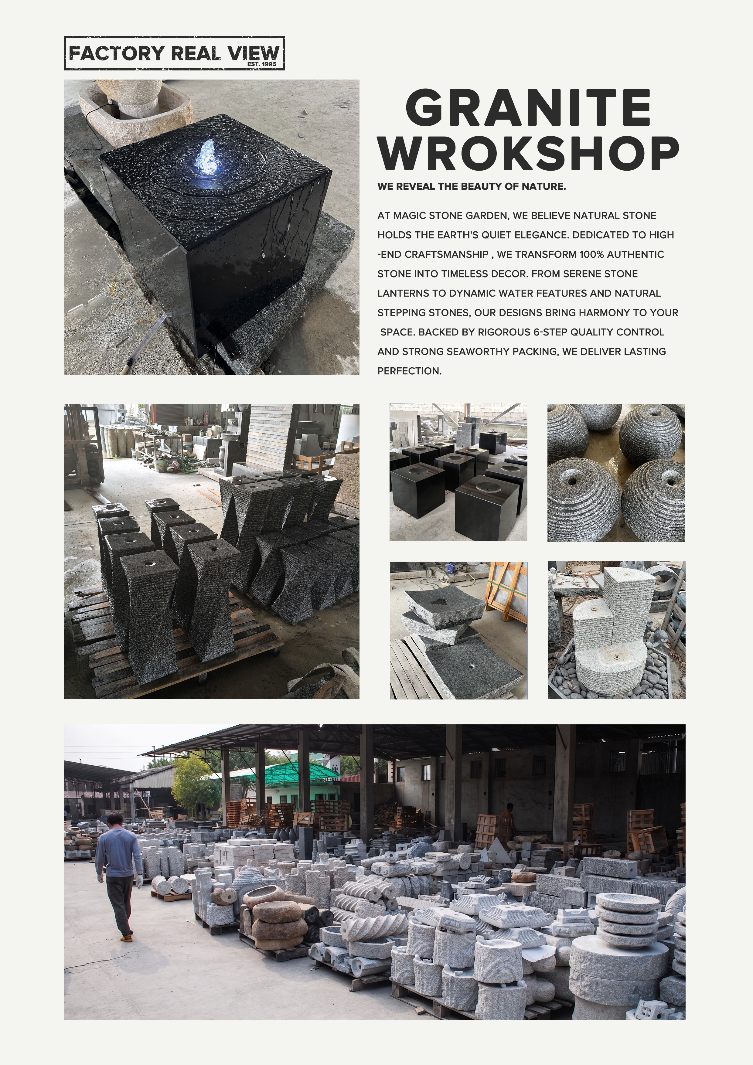 Granite Water Feature Workshop and Design Range