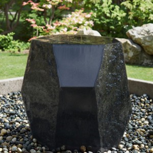 Commercial Grade Outdoor Basalt Water Column Fountain Landscape Decorative Feature