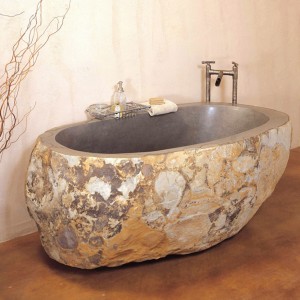 Banyo palamuti inukit gawa sa marmol bato bathtub