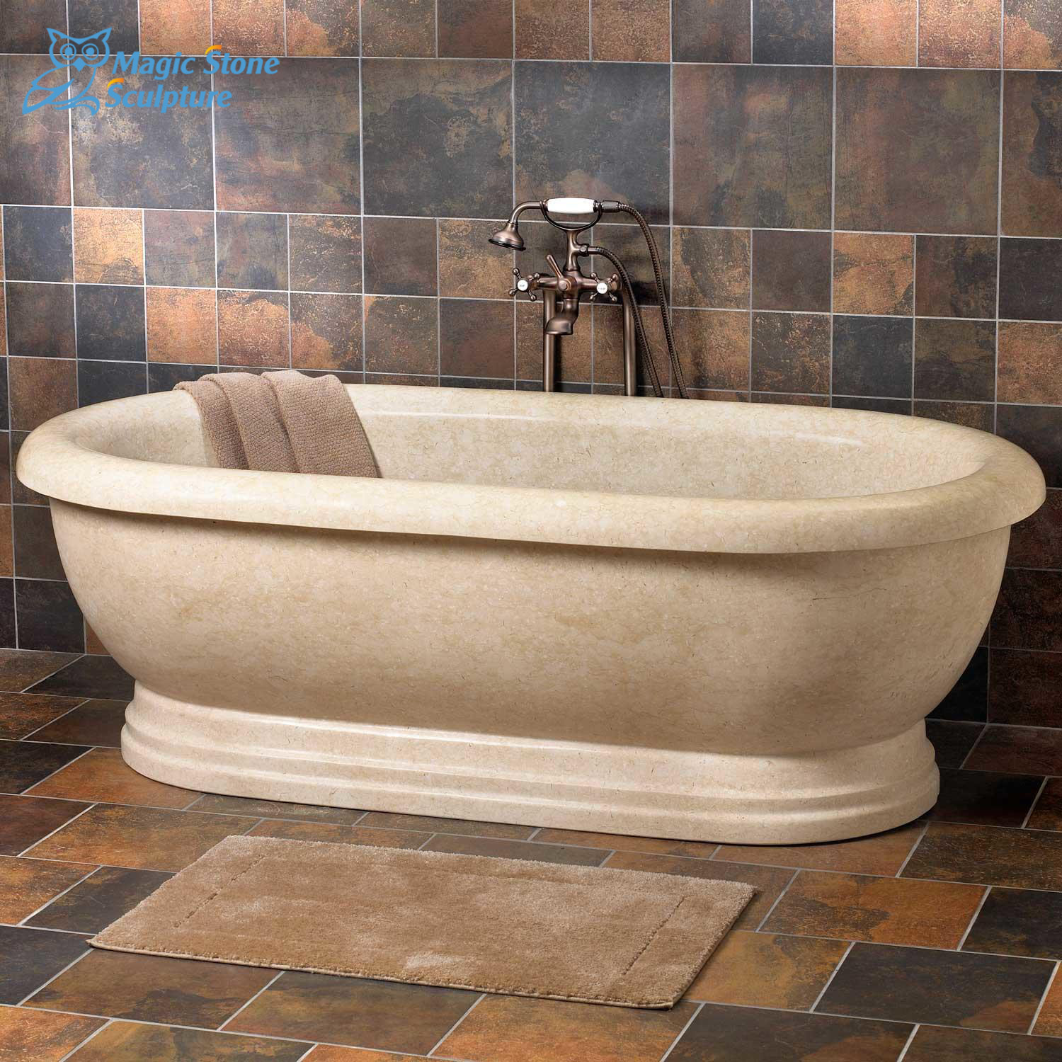 1601-0179freestanding marble stone bathtub