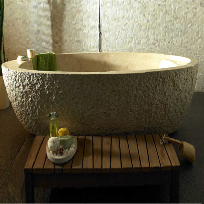 1601-0205 Hand Carved Hot Sale Round Freestanding Marble Bathtub for Sale