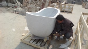 Beige stone tub bathroom stone bathtub