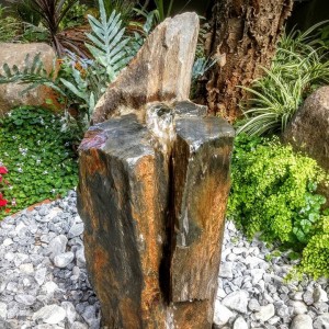 Babbling basalt water feature