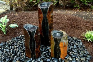 Polerowane płaska - bazalt fontannę