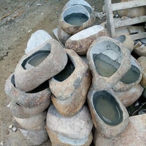 Cobble stone round birdbath for sale