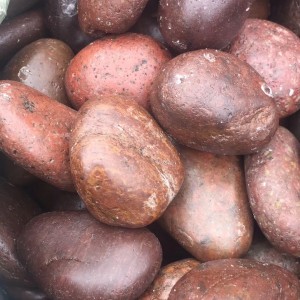 Natural Polished Red Decorative Rock Cobble Outdoor Bathroom Industrial Park Villa Decorative Pebble Stone