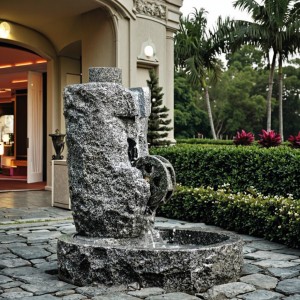 Modern Contemporary Style Grey Stone Garden Waterfall Fountain Black Marble Sale Product Type
