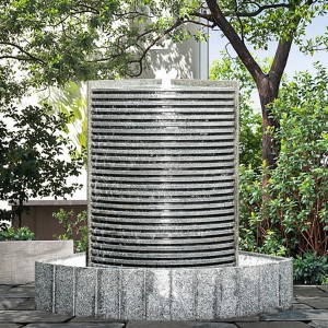 Hand Carved Natural Stone Granite Wall Fountain for Outdoor Garden for Backyard Decking and Park Application