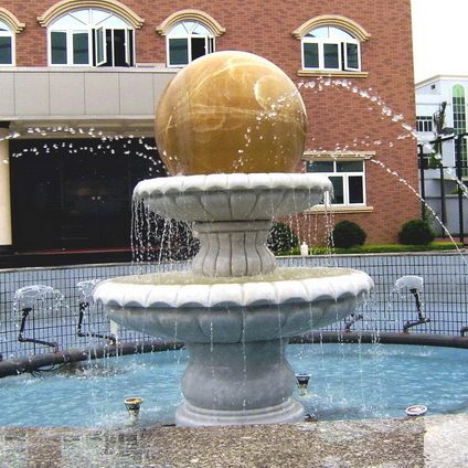 outdoor marble water fountain with ball