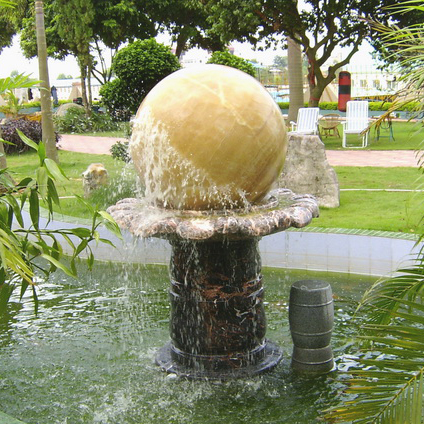large sphere garden fountain