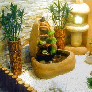 Pebble stone water fountains garden