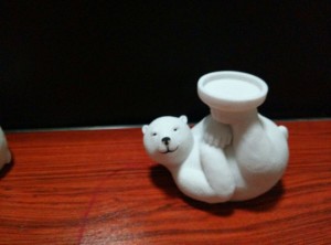 White bear cheap candle holders for decor