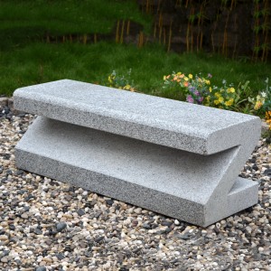 Outdoor granite seating bench letter Z