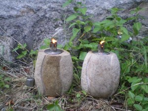 Natural stone tea light magic lantern candle holder insert