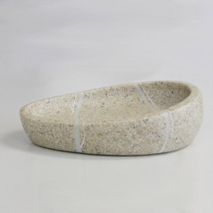 Marble stone small novelty round corner soap dish wholesale