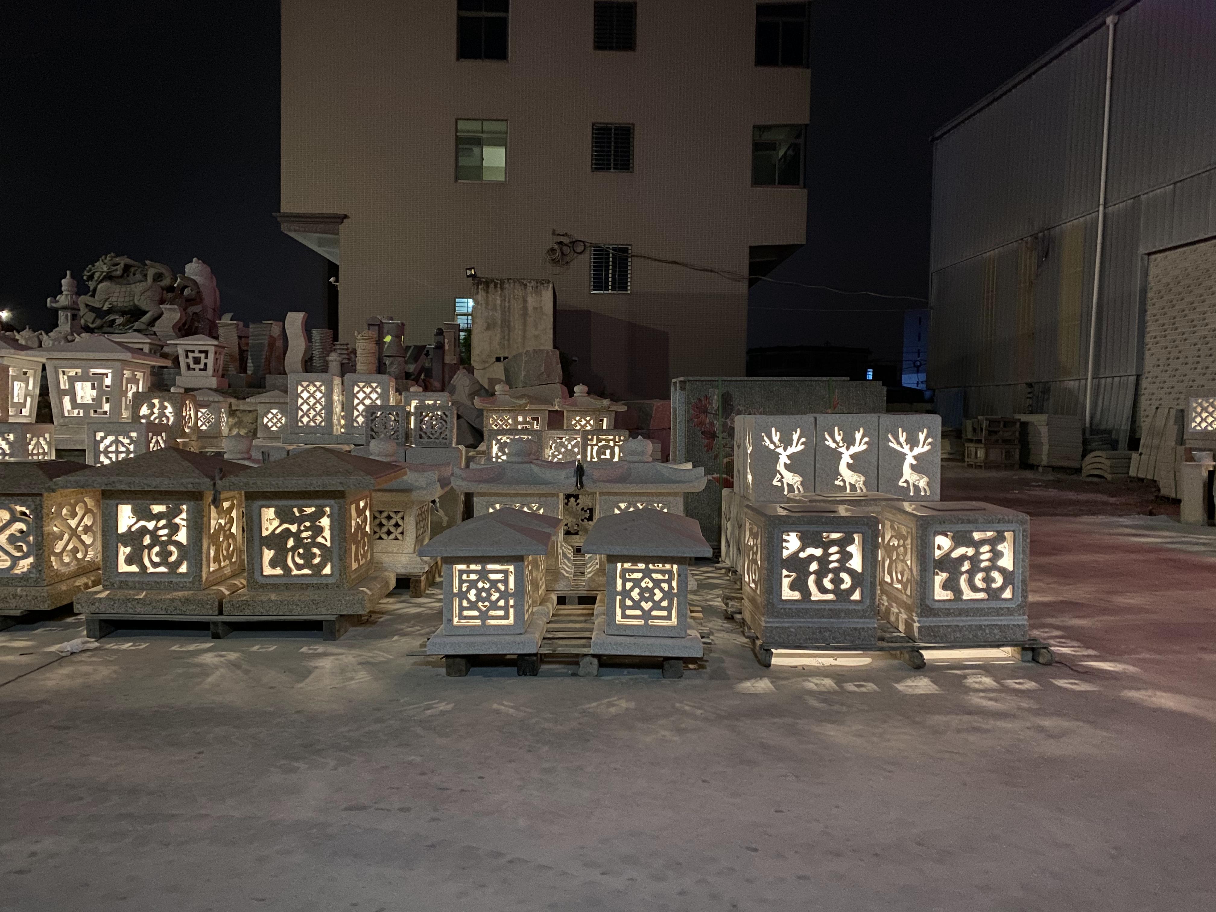 solar lanterns at night