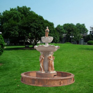 Outdoor antique marble water fountain