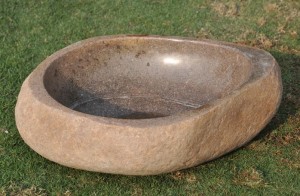 stone cobble birdbath