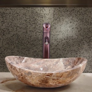 Petal-Shaped Onyx Stone Vessel Sink for Bathroom