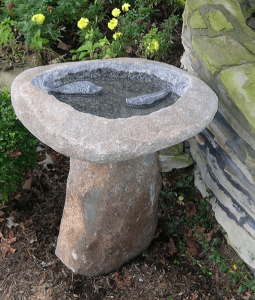 bird bath stone carving